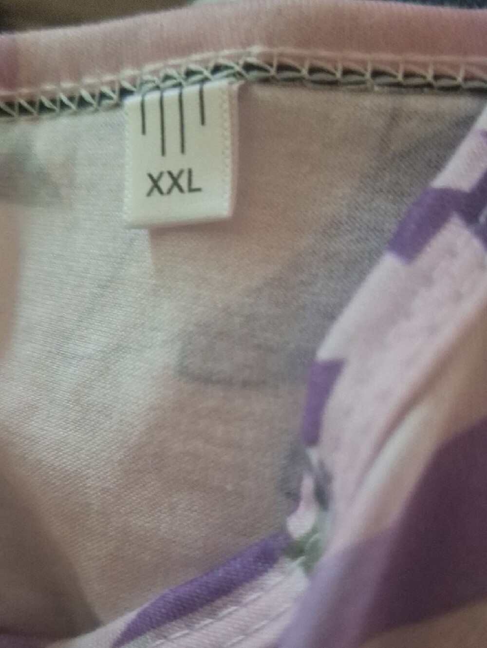 Women's Lavender Floral Henley Long Sleeve Top - Picture 6 of 6